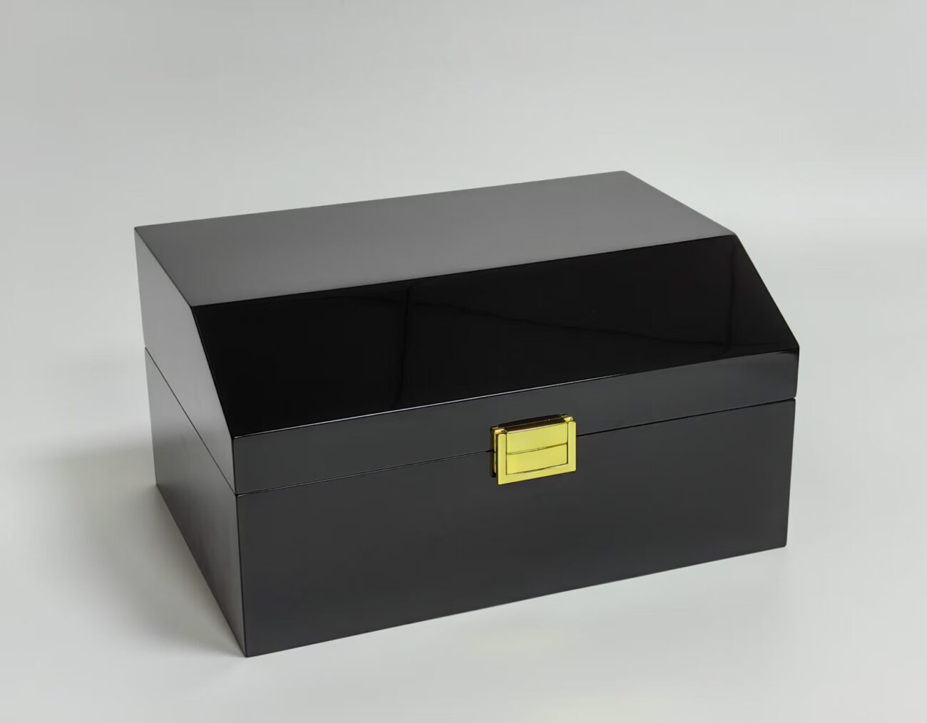 Wooden black glossy paint whiskey box